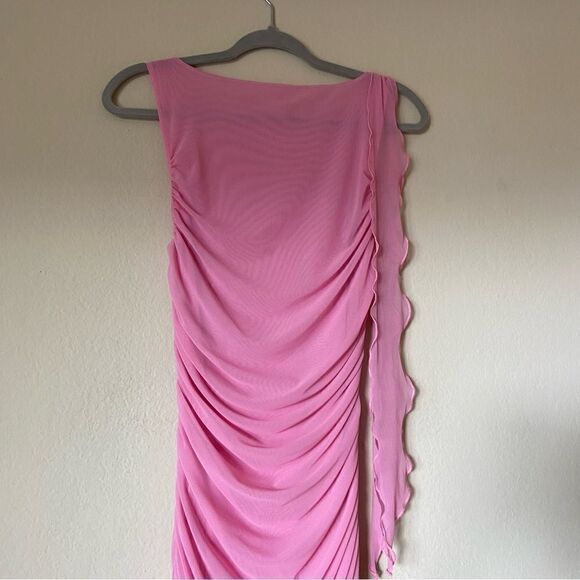 Lovers and Friends Vanessa Midi Pink Dress Gown Sheer Size S - Picture 8 of 10